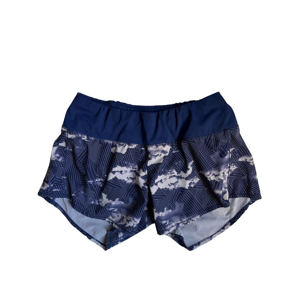 Oiselle Printed Running Shorts (Navy / White) - Size 4